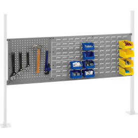Global Industrial&#153; 18"" Pegboard & 36"" Louver Panel Kit 60""W Gray