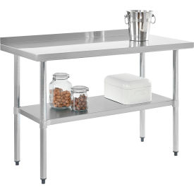 Global Industrial&#153; 430 Stainless Steel Table 30 x 30"" Undershelf 2"" Backsplash