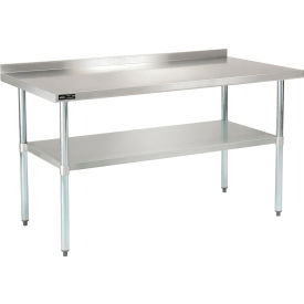 Global Industrial&#153; 430 Stainless Steel Table 60 x 30"" Undershelf 2"" Backsplash
