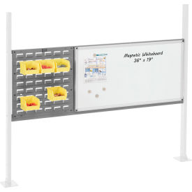 Global Industrial&#153; 18"" Louver & 36"" Whiteboard Panel Kit 60""W Gray