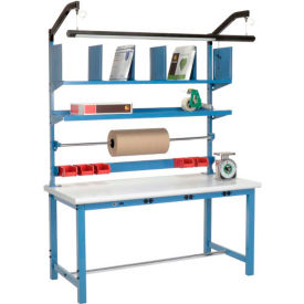 Global Industrial&#153; Packing Workbench W/Riser Kit & Power Apron Laminate Safety Edge 72""Wx30""D