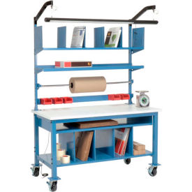 Global Industrial™ Complete Mobile Packing Workbench ESD Square Edge 72