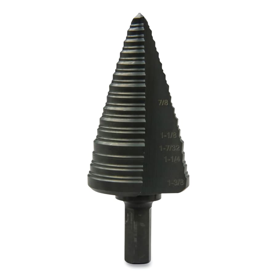 GREENLEE GSB Series Step Bit, 1-1/8 in, 3/16 in to 1/8 in dia Cutting, 5-Step Pack of 1