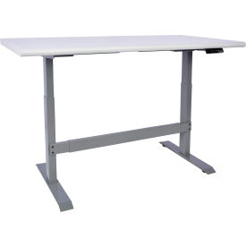 Global Industrial&#153; Electric Adjustable Height Workbench Laminate Safety Edge 60""W x 30""DGray