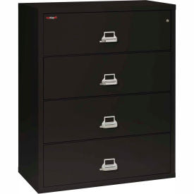 FireKing Fireproof 4 Drawer Lateral File Cabinet Letter & Legal Size 44-1/2""W x 22""D x 53""H Black