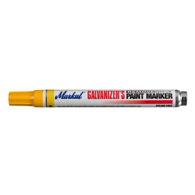 MarkalÂ 434-28786 Galvanizer's Removable Markers Medium Tip Bullet Yellow Pack of 1