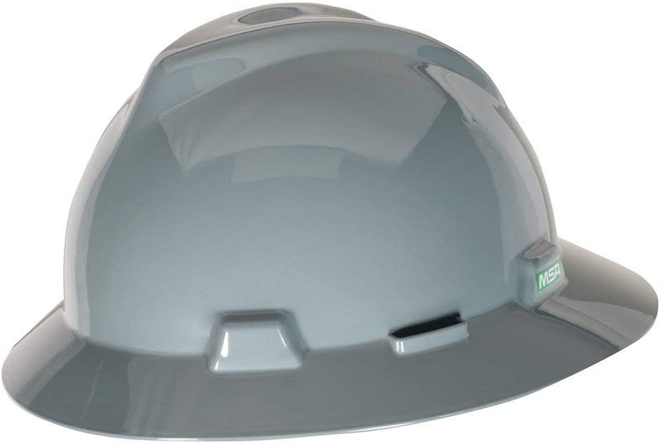 MSA V-Gard 454-475367 Full-Brim Hard Navy Gray Hat with Suspension Polyethylene Shell Superior Impact Protection Pack of 1