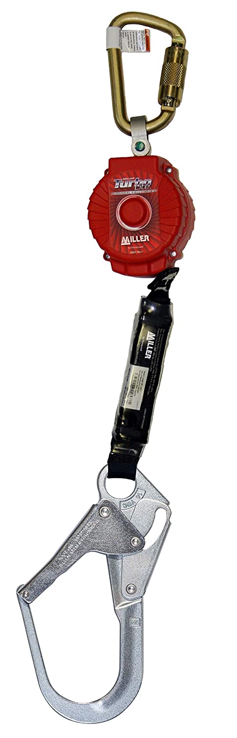 Miller by Honeywell Turbo Lite Personal Fall Limiter with Unit End Steel Carabiner & Lanyard End Steel Locking Rebar Hook Pack of 1