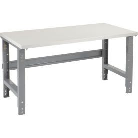 Global Industrial&#153; Adjustable Height Workbench 60 x 30"" Laminate Square Edge Gray