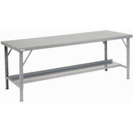 Global Industrial&#153; Extra Long Assembly Workbench 96 x 28"" Folding Leg Steel Square Edge