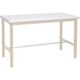 Global Industrial&#153; 60 x 30 Adjustable Height Workbench Square Tube Leg - ESD Safety Edge - Tan