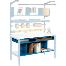 Global Industrial&#153; Steel Lower Shelf w/Dividers 72""W x 25""D Blue