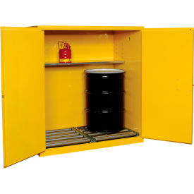 Global Industrial&#153; Drum Storage Cabinet Double Door Manual Close Vertical 59""W x 34""D x 65""H