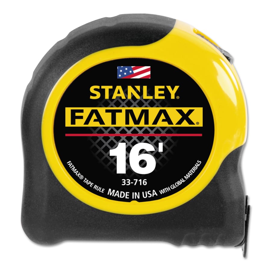 Stanley FatMax Classic Tape Measure 1-1/4 in W x 16 ft L, SAE, Black Yellow Case Pack of 1