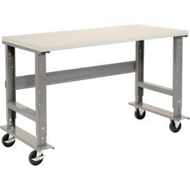 Global Industrial&#153; Mobile Workbench 48 x 30"" Adjustable Height Laminate Square Edge