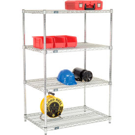 Nexel&#174; 4 Shelf Poly-Z-Brite&#174; Quick Adjust Wire Shelving Unit Starter 36""W x 24""D x 54""H