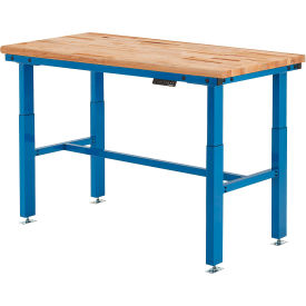 Global Industrial Heavy-Duty Electric Adjustable Workbench 60 x 30"" Maple Safety Edge