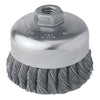 Weiler 804-13025 Single Row Knot Wire Cup Brush, .020" Stainless Steel Fill, 2-3/4"-11 UNC Nut, Made in the USA