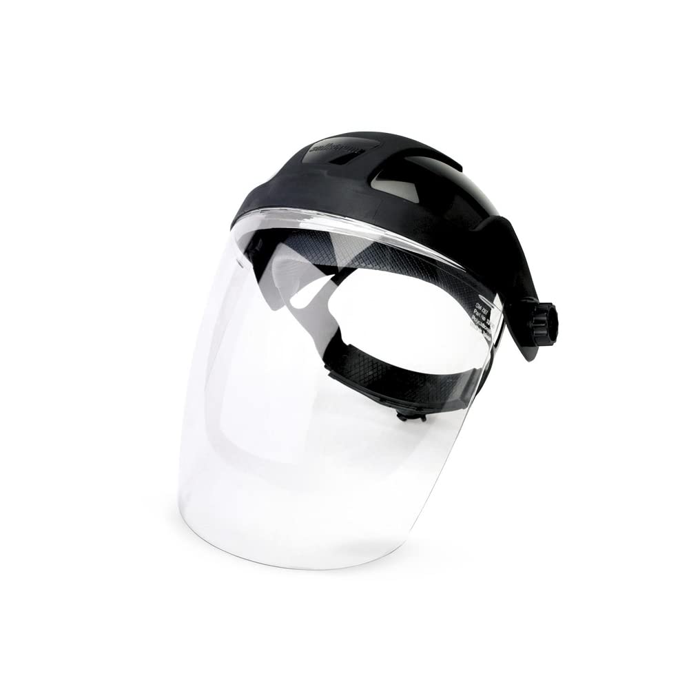 Sellstrom Face Shield - Single Crown Full Safety Mask for Men & Women - Clear Polycarbonate - Ratchet Headgear Pack of 1