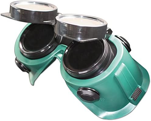 Best Welds Flip Front Soft Vinyl Goggles Green Frame Green Lens Elastic Strap 50mm Pack of 1