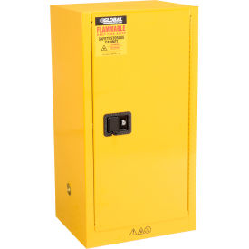 Global Industrial&#153; Flammable Cabinet Manual Close Single Door 16 Gallon 23""Wx18""Dx44""H