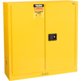Global Industrial&#153; Flammable Cabinet Manual Close Double Door 22 Gallon 35""Wx22""Dx35""H