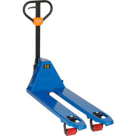Global Industrial&#153; Premium Narrow Aisle Manual Pallet Jack 5500 lb. Cap 18""W x 48""L Forks