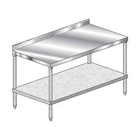 Aero Manufacturing 304 Stainless Steel Table 84 x 30"" Undershelf 2-3/4"" Backsplash 16 Gauge