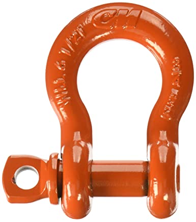 CM M652P Super Strong Anchor Shackle with Orange Powder Coated Screw Pin, 6-1/2 Ton Work Load Limit, 3/4" Size, Orange/Pack of 1