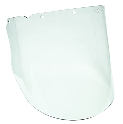 MSA 10115853 V-Gard Visor - Elevated Temperature with Antifog/Antiscratch Coating, Polycarbonate (PC), Clear Tint, Molded, 10.375" x 17" x 0.098", Heavy Duty, Replaceable Eye Protection for Hard Hat