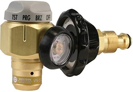 Western Enterprises VN-500 Flowmeter Nitrogen Purging Regulator w/500 PSI Test Pressure, Brass/Pack of 1