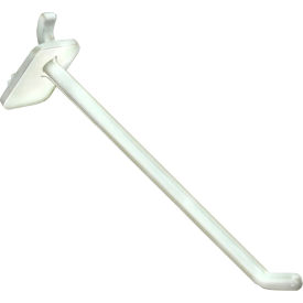 Global Approved 800006-W 6"" Opaque Plastic Pegboard Locking Hook White - Pkg Qty 50