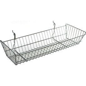 Global Approved 300626 Slanted Chrome Wire BsktPegboard/Slatwall 24.25"" x 10"" Metal - Pkg Qty 2