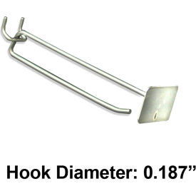 Global Approved 700826 6"" Metal Scan Hook Galvanized Metal Finish - Pkg Qty 50