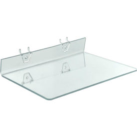 Global Approved 556018 Acrylic Shelf For Pegboard/Slatwall 13.5"" x 2"" Clear - Pkg Qty 4