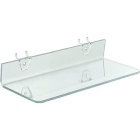 Global Approved 556017 Acrylic Shelf For Pegboard/Slatwall 13.5"" x 2"" Clear - Pkg Qty 4