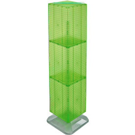 Global Approved 701464-GRE 4-Sided Interlocking Pegboard Floor Display 14"" x 60"" Green Opaque