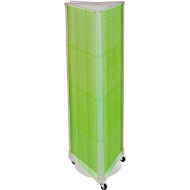 Global Approved 700451-GRE Three-Sided Spinning Pegboard W/ Wheels 16"" x 60"" Green Opaque 1 Piece