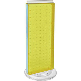 Global Approved 700508-YEL Revolving Pegboard Countertop Display Unit 8"" x 20"" Yellow 1 Piece