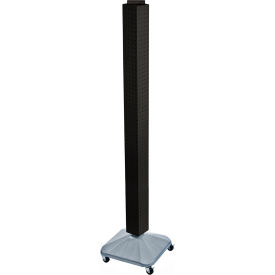 Global Approved 700226-BLK 60"" Pegboard Rolling Floor Display 4-Sided Black Solid 1 Piece