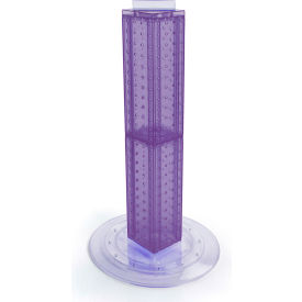Global Approved 700222-PUR 24"" Pegboard Revolving Countertop Display 4-Sided Purple Translucent