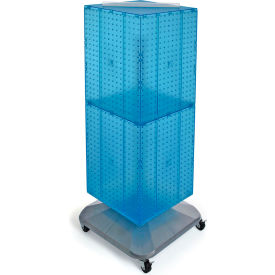 Global Approved 701436-BLU 4-Sided Interlocking Pegboard Floor Display 14"" x 40"" Blue Opaque