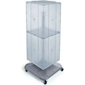 Global Approved 701436-CLR 4-Sided Interlocking Pegboard Floor Display 14"" x 40"" Clear Opaque