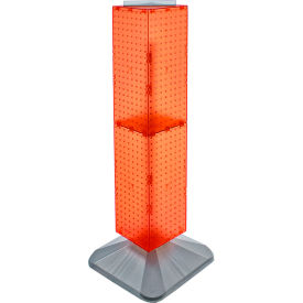 Global Approved 703387-ORG 4-Sided Interlocking Pegboard Display 8"" x 40"" Orange Opaque 1 Piece