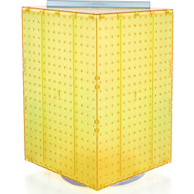 Global Approved 701414-YEL Interlocking Pegboard Countertop Display 14"" x 20"" Yellow Opaque