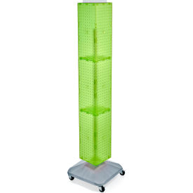 Global Approved 703390-GRE 4-Sided Interlocking Pegboard Display W/ Wheels 8"" x 60"" Green Opaque