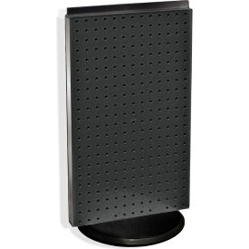 Global Approved 700513-BLK Two-Sided Revolving Pegboard Countertop Display 13.5"" x 22"" Black