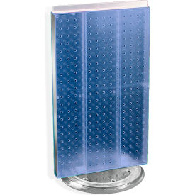 Global Approved 700513-BLU Two-Sided Revolving Pegboard Countertop Display 13.5"" x 22"" Blue