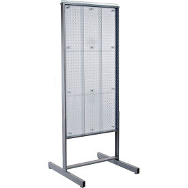 Global Approved 700272-CLR Two-Sided Metal Frame Pegboard Floor Display 24""W x 48""H CLR 1 Pc