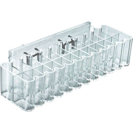 Global Approved 225530 Cosmetic Tray W/24 Slots  10.25""W x 2.5""H x 3""D CLR - Pkg Qty 2